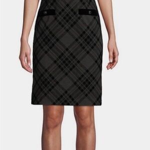 Karl Lagerfeld Black Checkered Pencil Skirt Size 4 New